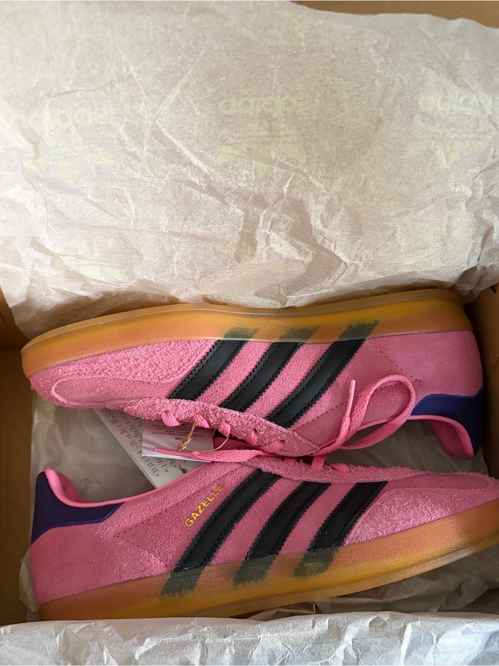 adidas Pink Suede Sneakers with black Stripes - Picture 12 of 13